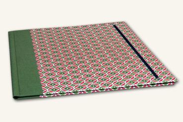 Grün- rote Sammelmappe "Sepp", Dokumentenmappe, handgemacht